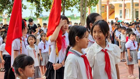 Trường Tiểu học Minh Tiến đón học sinh tựu trường chuẩn bị năm học mới